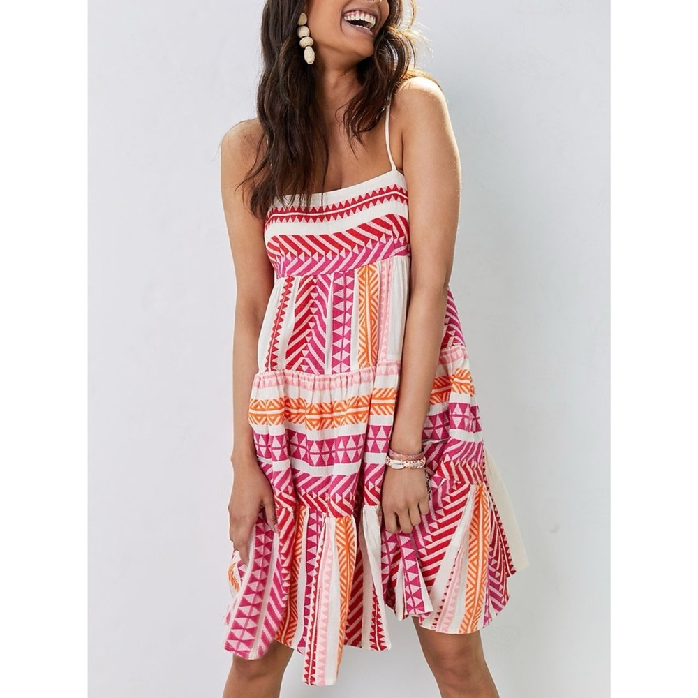 Devotion Twins | Anthropologie Embroidered Square-Neck Mini Dress